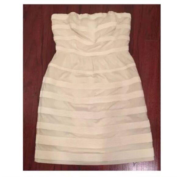 💕 J Crew Rugby Ginny Strapless Dress Cream Off White Size 6 - Picture 3 of 5